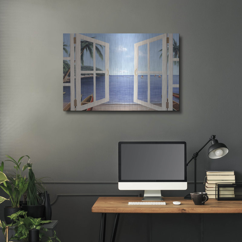 «Day Dreams Window» par Diane Romanello, art mural en métal, H 24 po x l 36 po