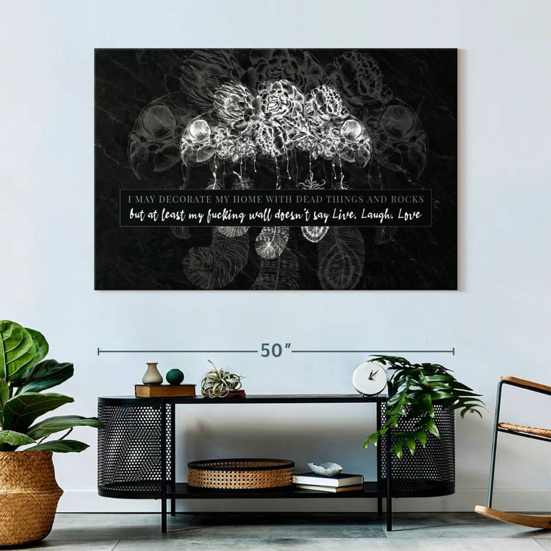 Citation gothique sur toile, H 34 po x l 51 po x P 1,25 po