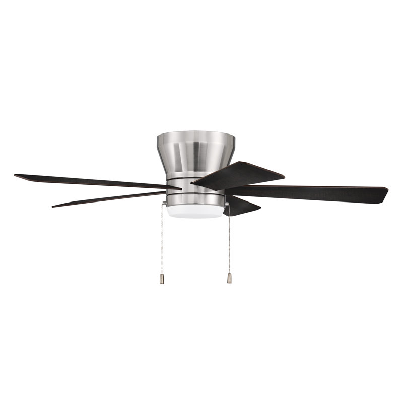 Merit 52'' Ceiling Fan with LED Lights, Brushed Polished Nickel/Black
