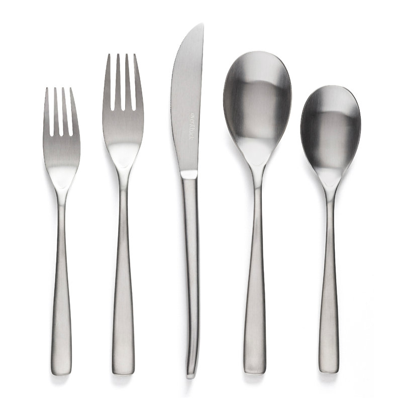 over&back Curved 18/8 Flatware Set - Service for 4, Stainless Steel