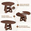 Table de salle à manger extensible ronde à ovale pour 4 à 6 personnes, table de cuisine en bois avec rangement caché et chaises rembourrées, table de salle à manger compacte pour petits appartements-124587971