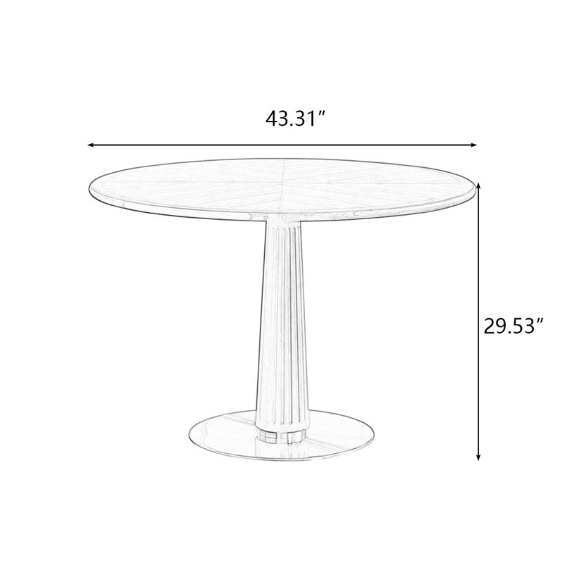 Hokku Designs Walnut Round Solid Wood Dining table - Wayfair Canada