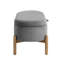 Banc de rangement avec assise rembourrée en velours côtelé gris et pieds en bois massif-1612302901