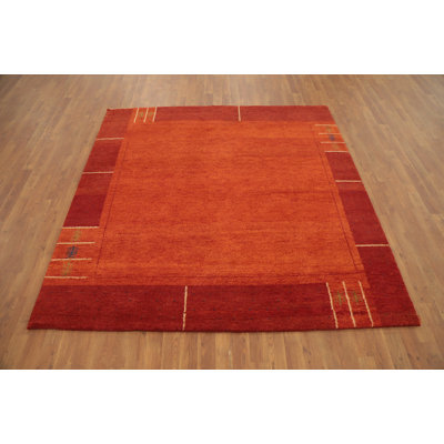 Handmade Gabbeh Style Area Rug 6x6 with An Artistic Floor Touch