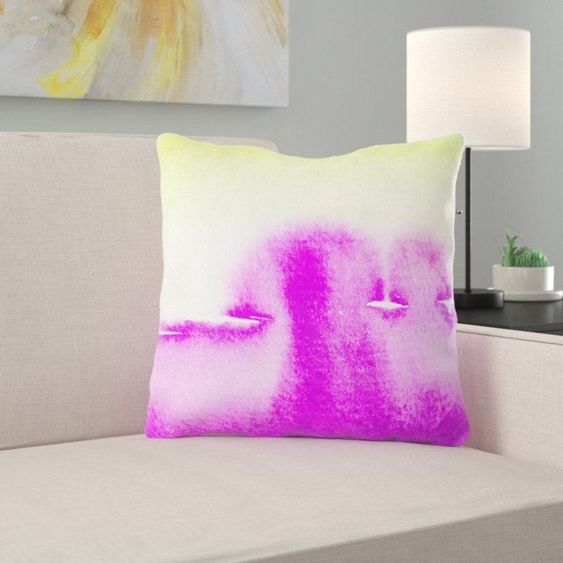 Coussin décoratif aquarelle Cremorne, Microsuède, Intérieur