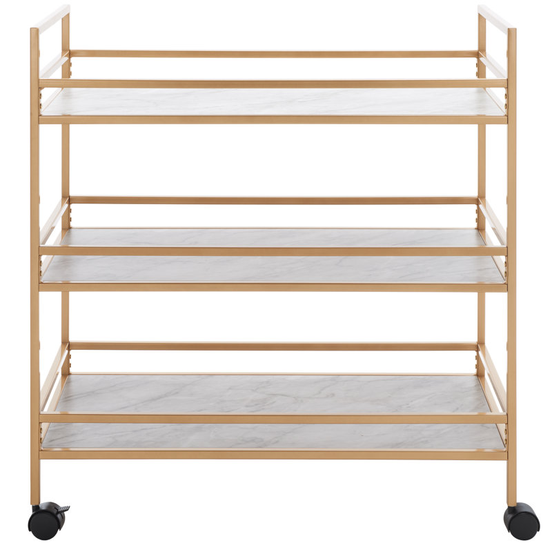 Rukie Metal Bar Cart, Gold