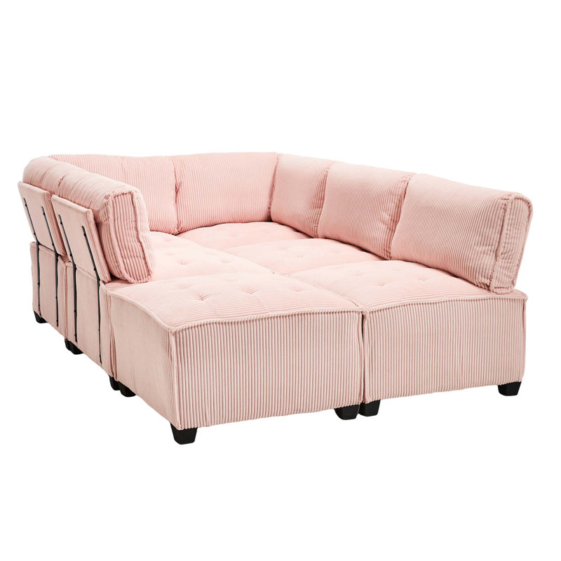 Modular Sectional Sofa U Shaped Modular Couch With Reversible Chaise Modular Sofa Sectional Couch,6- Seat Convertible Sofa