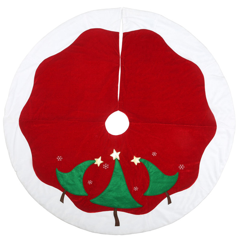 Jupe d'arbre rouge et blanche National Store Company, L 52 po