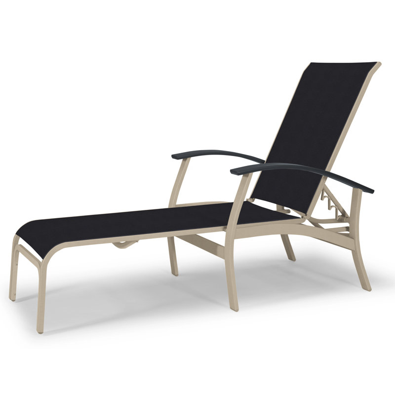 Belle Isle Outdoor Chaise Lounge, Classic Graphite P30, Black 5D Sunbrella®, Textured Kona