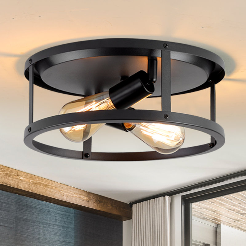 2 Light Farmhouse Flush Mount Ceiling Light-2 Pack (Bulbs Not Included)