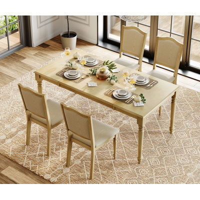 Ensemble de 2 chaises de salle à manger avec dossier et siège rembourrés, chêne