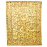 High-Quality Hand-Knotted Gold Area Rug