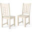 Ensemble de 4 chaises de salle à manger avec structure en bois d'hévéa et dossier haut en forme de feuille pour la cuisine-133536052-133536040