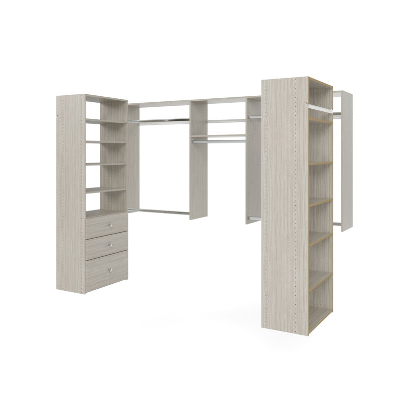 Grid 96'' Walk-In Set (Can Be Cut To Fit), Weathered Gray