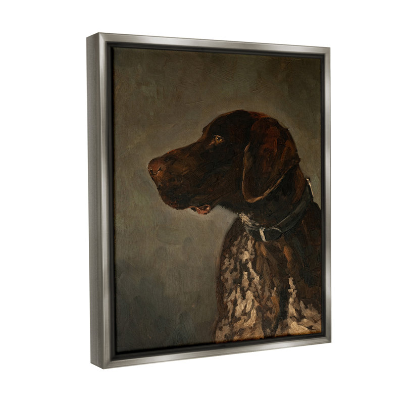 "Traditional Pointer Dog Portrait" par Marian Parsons sur toile, Cadre flottant gris lustré, H 31 po x l 25 po