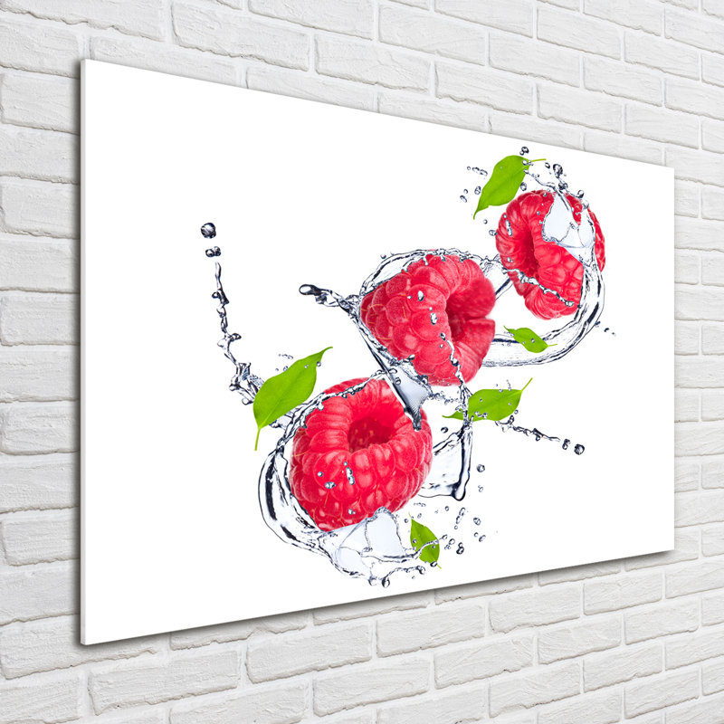 Raspberry And Water - No Frame Print on Glass