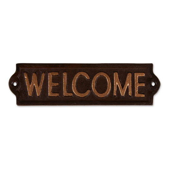 Welcome Cast Iron Sign | Rustic Entry Greeting Plaque