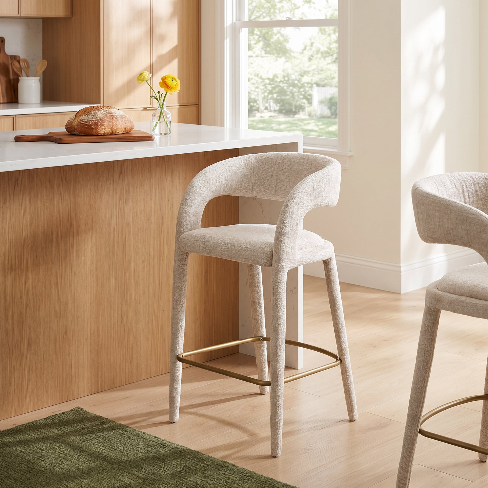 Arshaluys 26" Bar Stool, Light Gray