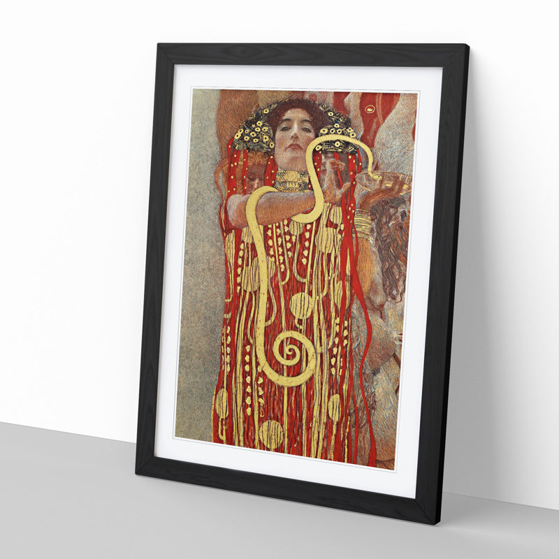 Hygeia by Gustav Klimt - Framed Print, 36cm H x 27cm W x 2cm D, Black Framed