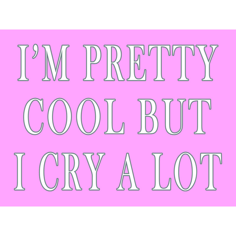 «Im Pretty Cool But I Cry a Lot», art textuel sur toile tendue, H 30 po x l 40 po