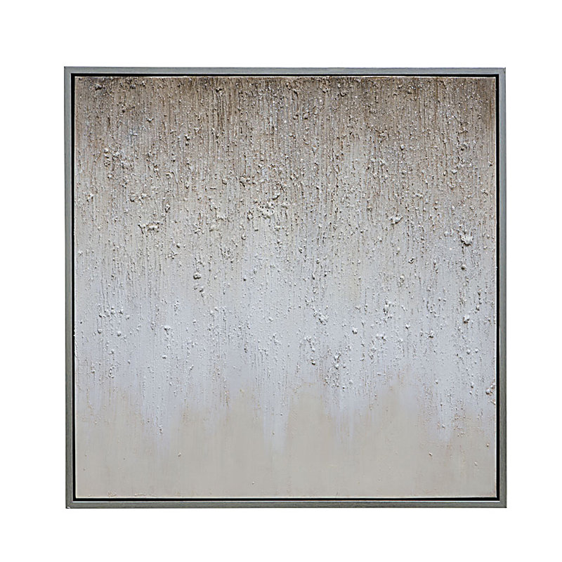 Stardusk - Cadre flottant, reproduction de peinture acrylique sur toile, Argent, 40 po x 40 po