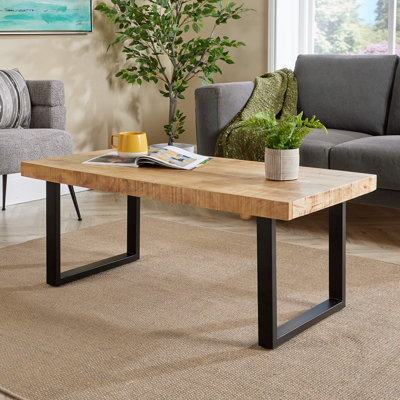 Macau Industrial Solid Wood and Metal Coffee Table