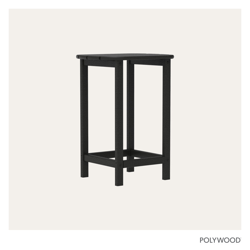 POLYWOOD South Beach 26" Counter Side Table, Black