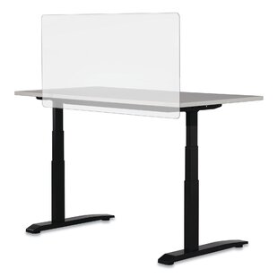 Acrylic Desk Privacy Panel & Barrier for Office Cubicle Desk & Table  Mounted Modesty Panel, 12 X 24, Clear
