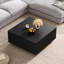 Table basse 32,81 "carrée noire avec 4 tiroirs, rangement organisé pour les télécommandes, table moderne et pratique, rangement, conception minimaliste de magazines