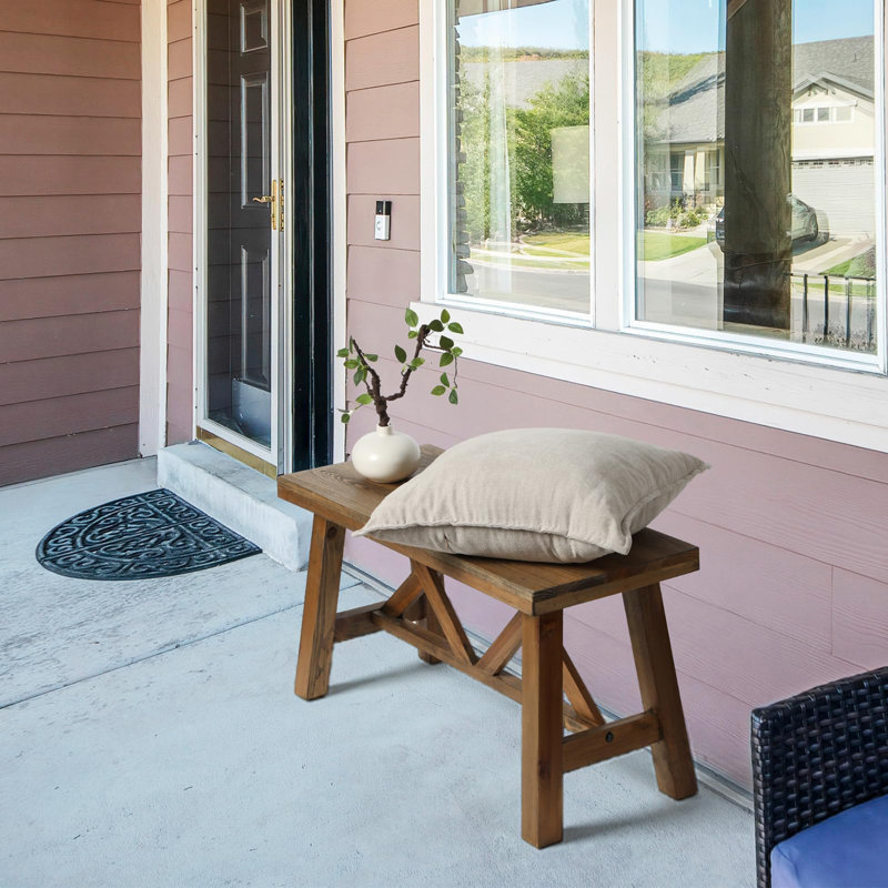 Farmhouse Wood Bench, Natural
