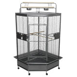 Meachum 72'' Iron Play Top Floor Bird Cage with Perch