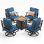 Ensemble de conversation d'extérieur pour 4 personnes avec table de foyer pivotante et table de foyer Carli-1914503099