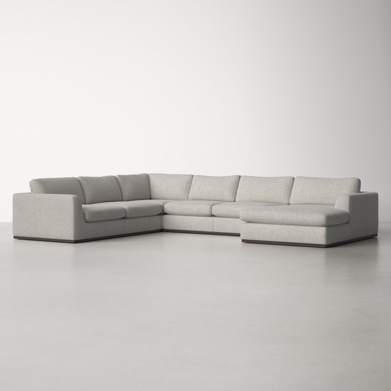 Wexford Upholstered U-Shaped Sectional, Left Hand Facing, Aldred Silver Polyester Blend