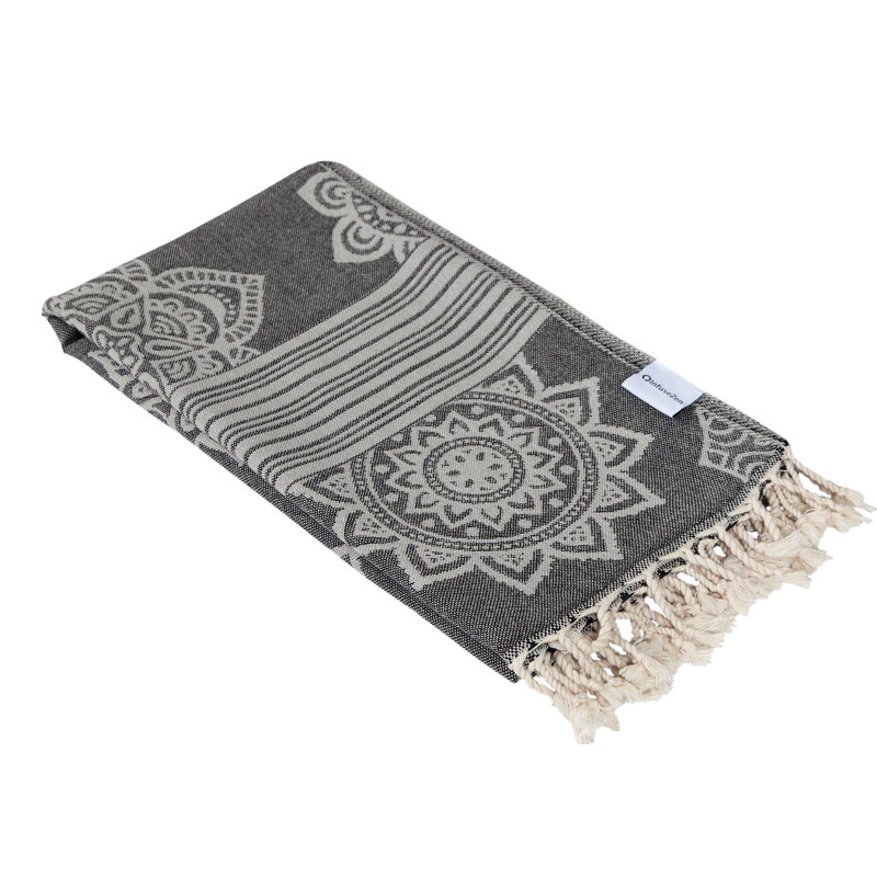 Serviette de bain Atalya Mandala, Noir