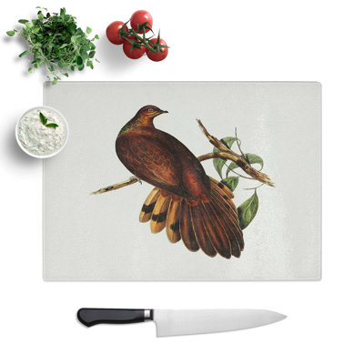 Tempered Glass Pheasant-Tailed Pigeon by Elizabeth Gould Chopping Board