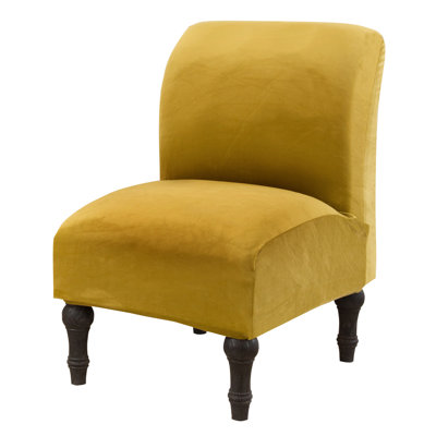 Armless Velvet Chair Slipcover, Removable And Washable Slipper Chair Slipcovers