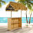 Hawaiian-style Bar Patio Set Included A Table With Canopy And Two High Stools