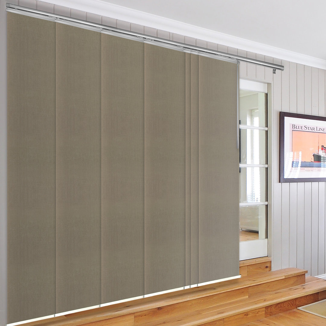 Cornsilk 7-Panel Single Rail Panel Track Extendable 110"-153"W x 94"H, Panel width 23.5" Rod Desyne