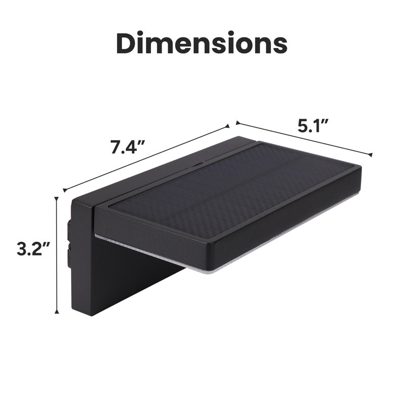 Outdoor Solar Aluminum Wall Sconce With Motion Sensor & LED Lightbar