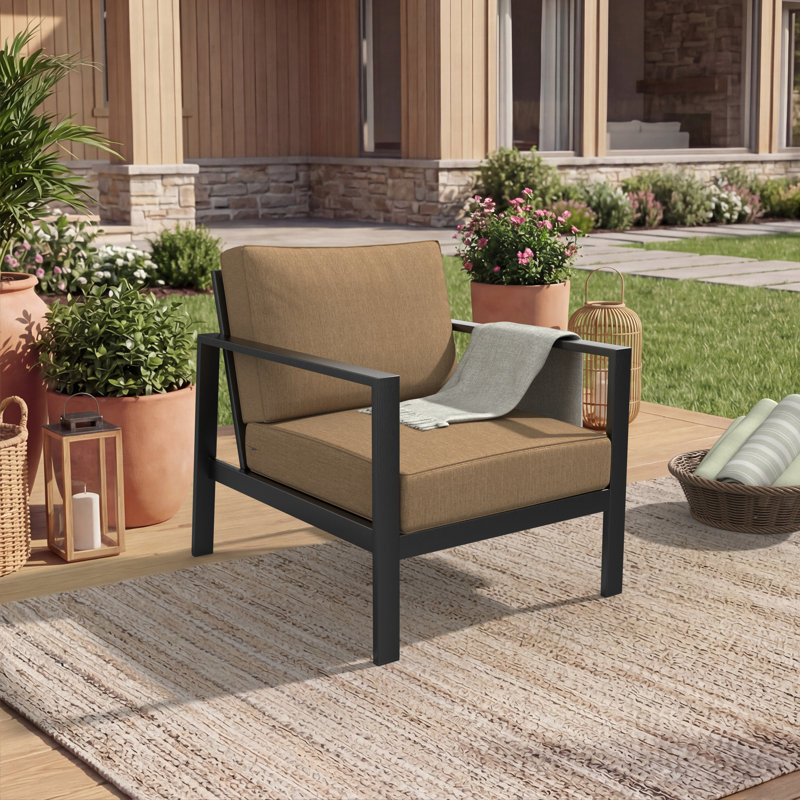 Coussin de chaise d'extérieur à assise profonde Donnely Sunbrella®, 23 po x 25 po, Sunbrella® Heather Beige