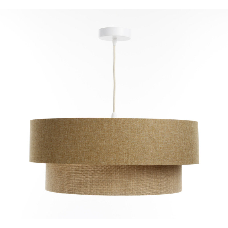 Zygi 1 - Light Cream Drum Pendant, Yellow Mustard