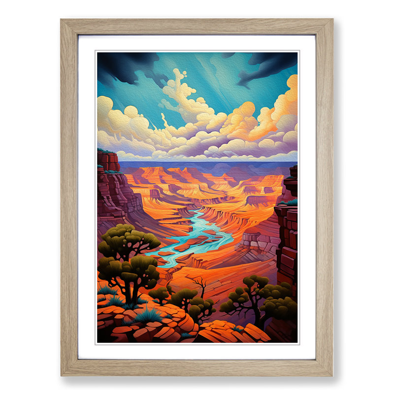 Grand Canyon Tachisme Art - Framed Print