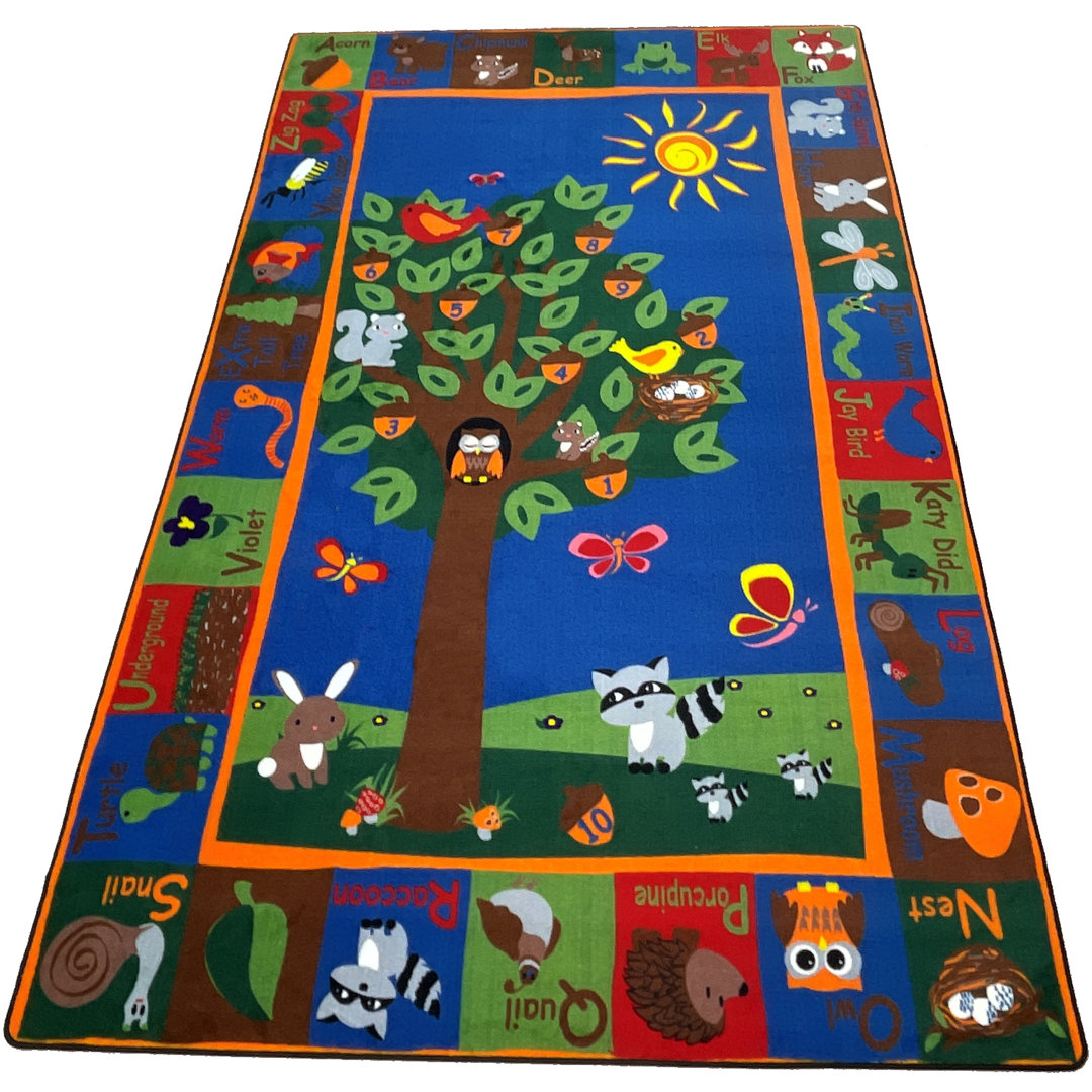 KidCarpet Forest Rug with Animal Alphabet, Animal Playroom Rug for Boys Girls | Area Rug for Kids Room Nursery Decor | Educational Learning Rug for Children's Classroom Kid Carpet Rug