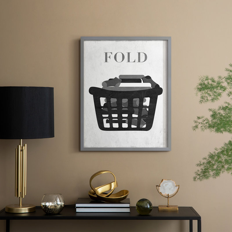 Fold Framed Print - Solid Wood, Gray, 30" H x 24" W
