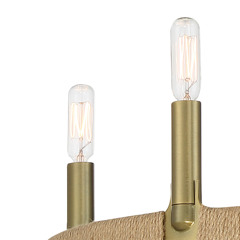 Mini 5-Light Wagon Wheel Chandelier in Coal and Soft Brass