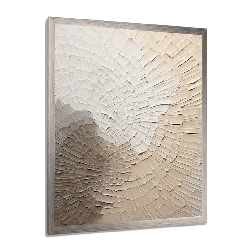 Minimaliste gracieux, art discret beige - Art mural minimaliste, H 32 po x l 16 po, Cadre photo unique, Silver