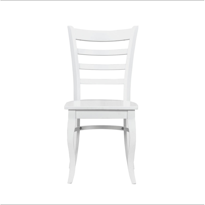 Ensemble de 2 chaises de salle à manger à finition échelle blanche