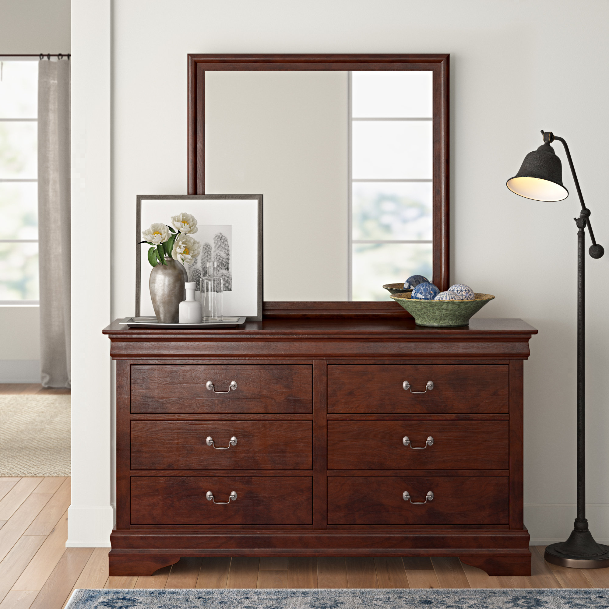 6 drawer dresser with mirror sales