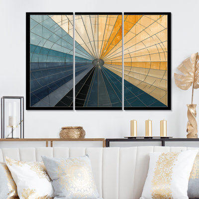 «Mid-Century New Balance Abstract Geometrics II», impression sur toile tendue 3 pièces