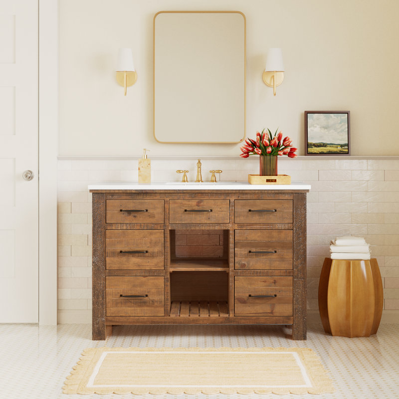 Marlie 48'' Single Bathroom Vanity with Quartz Top